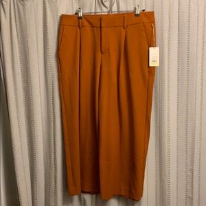 Burnt orange wide leg cropped pants
